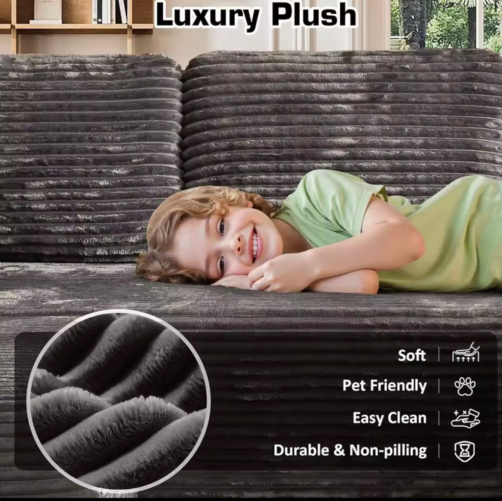 Cloud Modular Sectional Sofa Couch with Storage Ottoman, 99" Oversized Sectional Couches for Living Room, Cloud, Customized