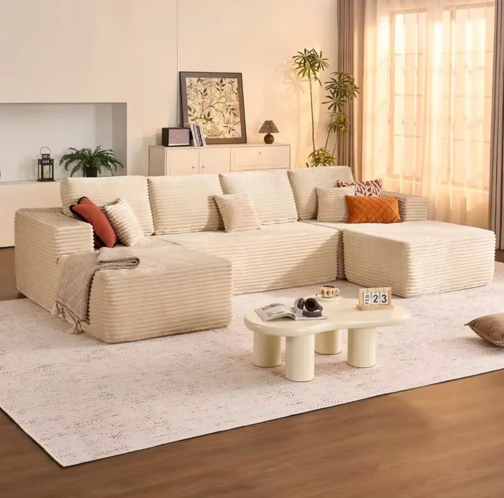 Cloud Modular Sectional Sofa Couch with Storage Ottoman, 99" Oversized Sectional Couches for Living Room, Cloud, Customized
